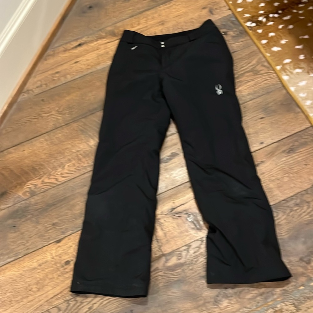 Black spider ski pants women’s size 4 short